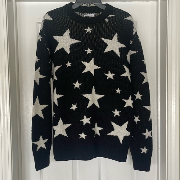 Zara - Crewneck pull over sweater - black with white stars - size M - Picture 1 of 5